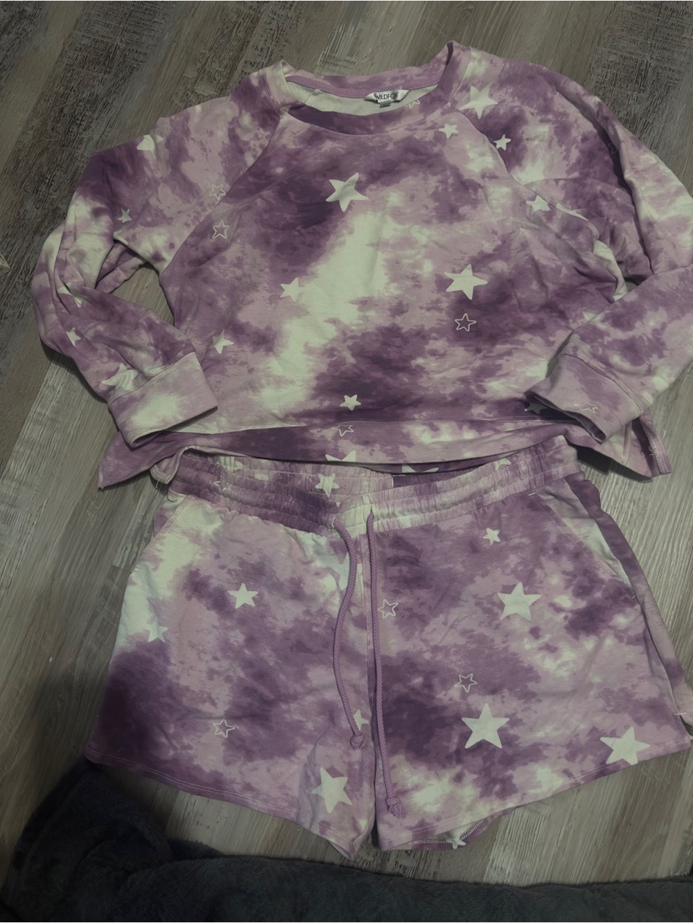 Wildfox Lavender & White Tie-Dye Star Lounge Set
